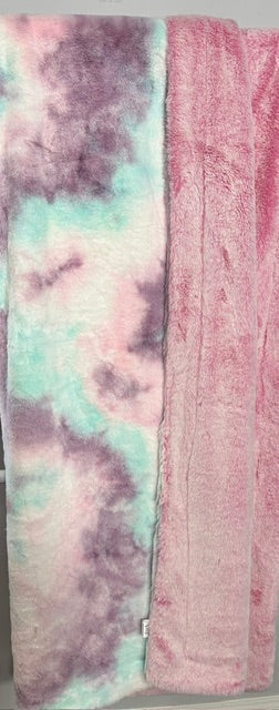 RTS XL 56x90 Mermaid tie dye whispy on rose frosted whispy
