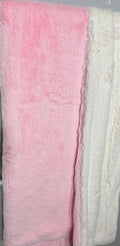 RTS XL 56x90 Baby pink lush bunny on Natural lush bunny