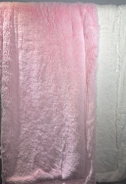 RTS XL 56x90 Baby Pink Lush Bunny on natural lusb bunny